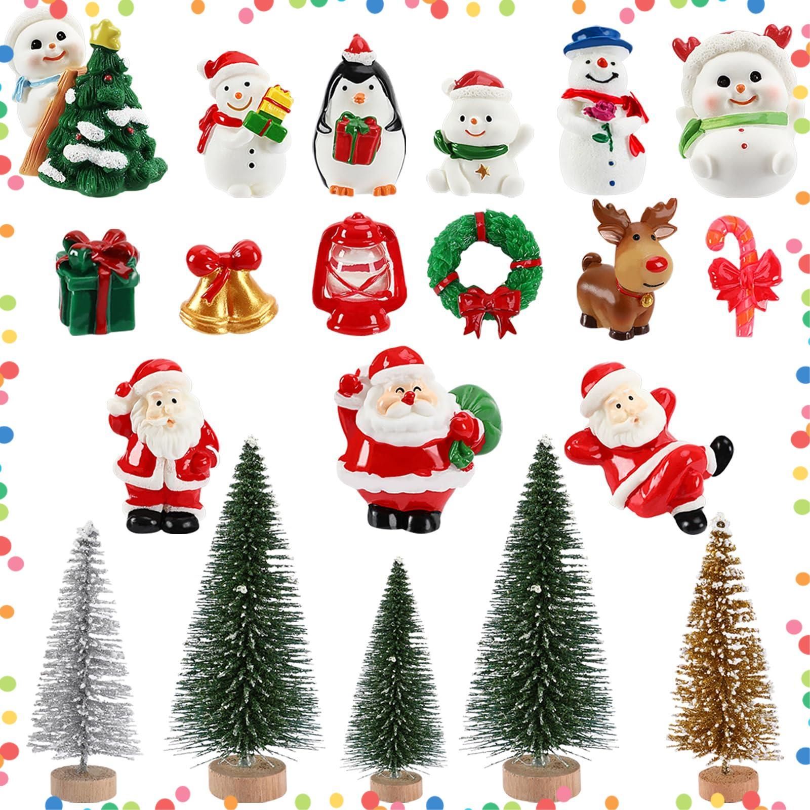 【特価セール】置物 ミニ 置物 サンタ 雪だる 小物 サンタクロース クリスマス飾り ミニクリスマスツリー クリスマスオーナメント DIY 20個 盆栽 ミニチュア クリスマスデコレーション クリスマス