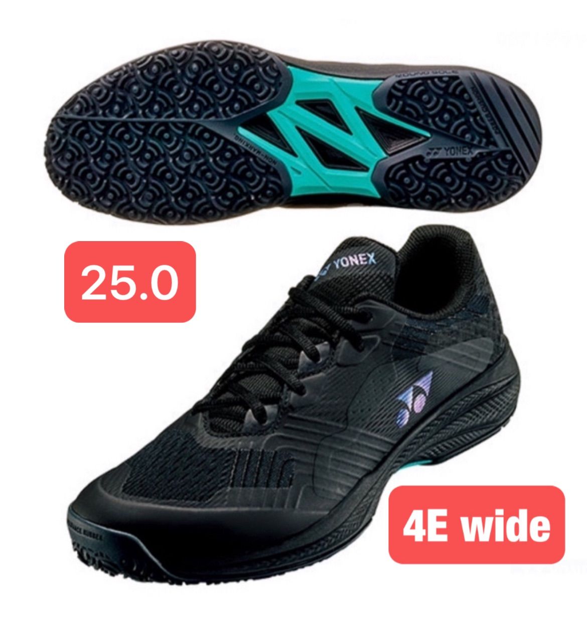 YONEX ソニケージワイド テニスシューズ 4E wide クレー・砂入り人工芝