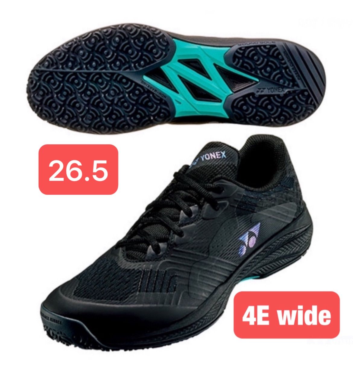 YONEX ソニケージワイド テニスシューズ 4E wide クレー・砂入り人工芝