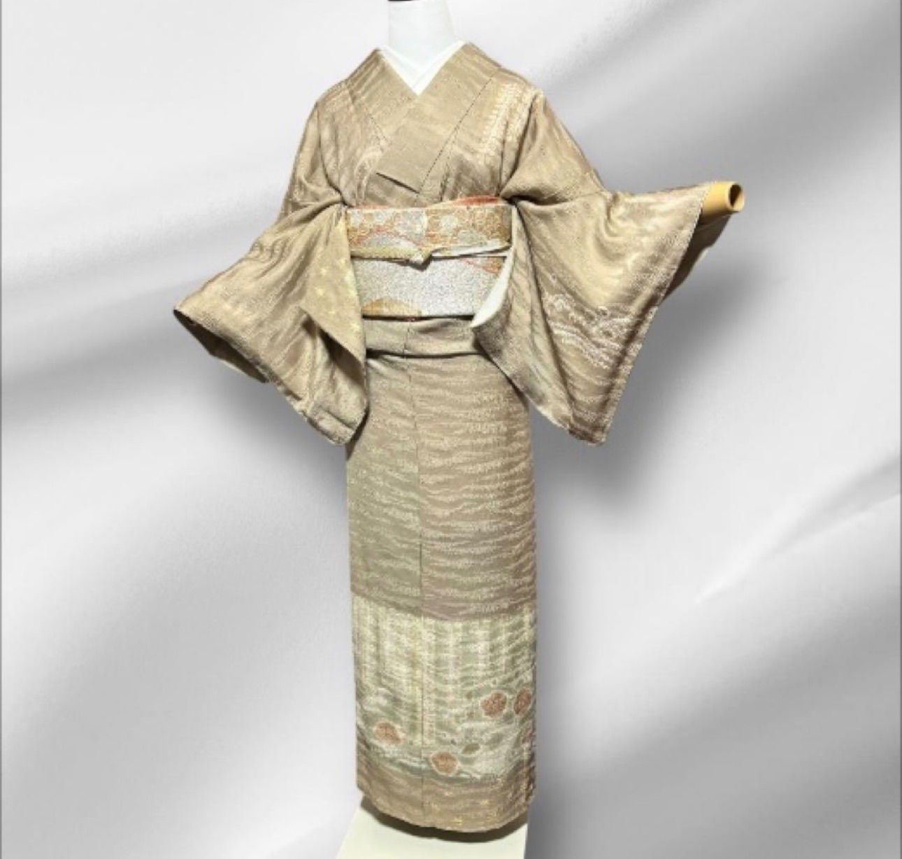 新品 美品 袷 作家 正絹 辻が花 訪問着 フルセット 西陣白金箔辻が花