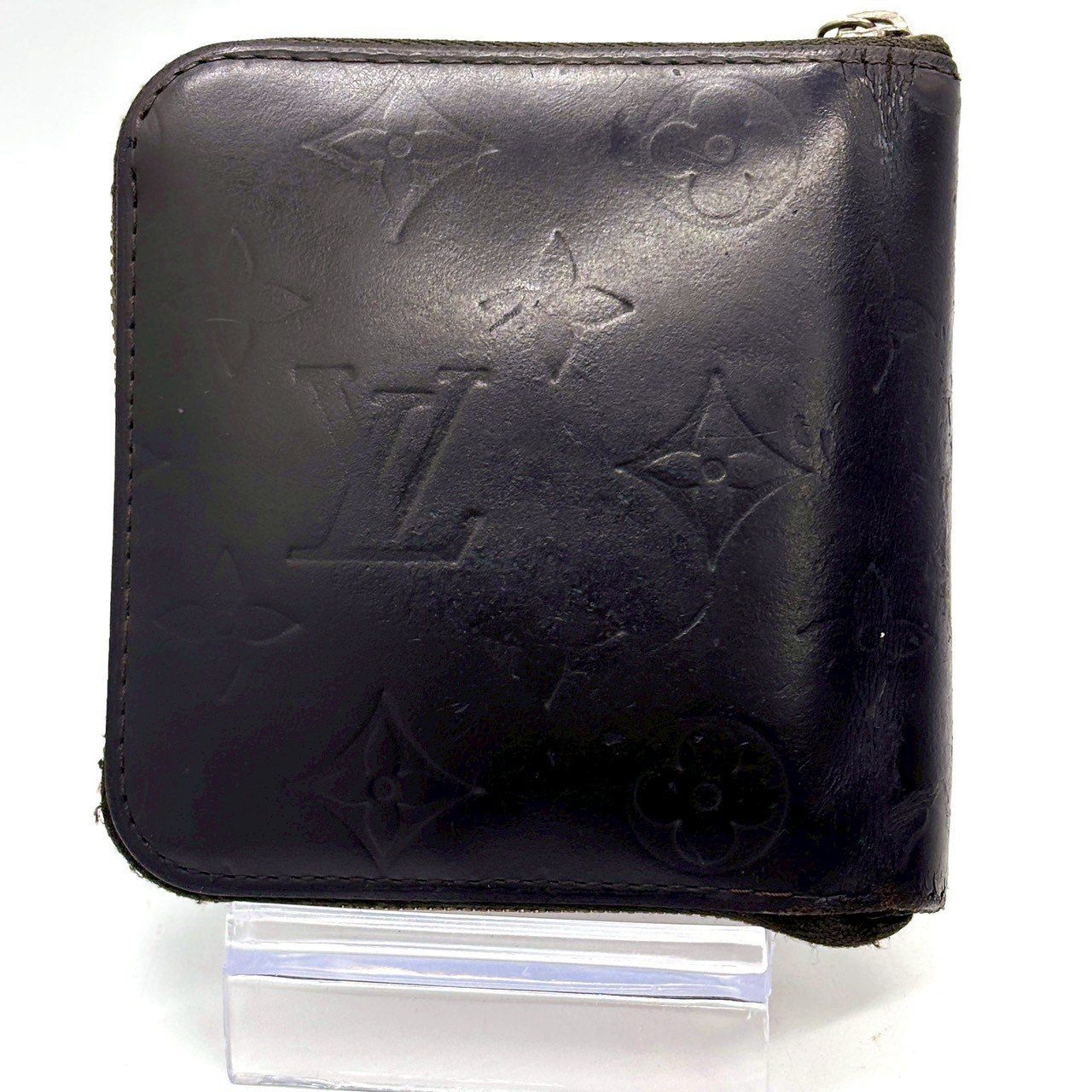 黒革に宿る風格】 Louis Vuitton ルイヴィトン 二つ折り財布 ラウンド