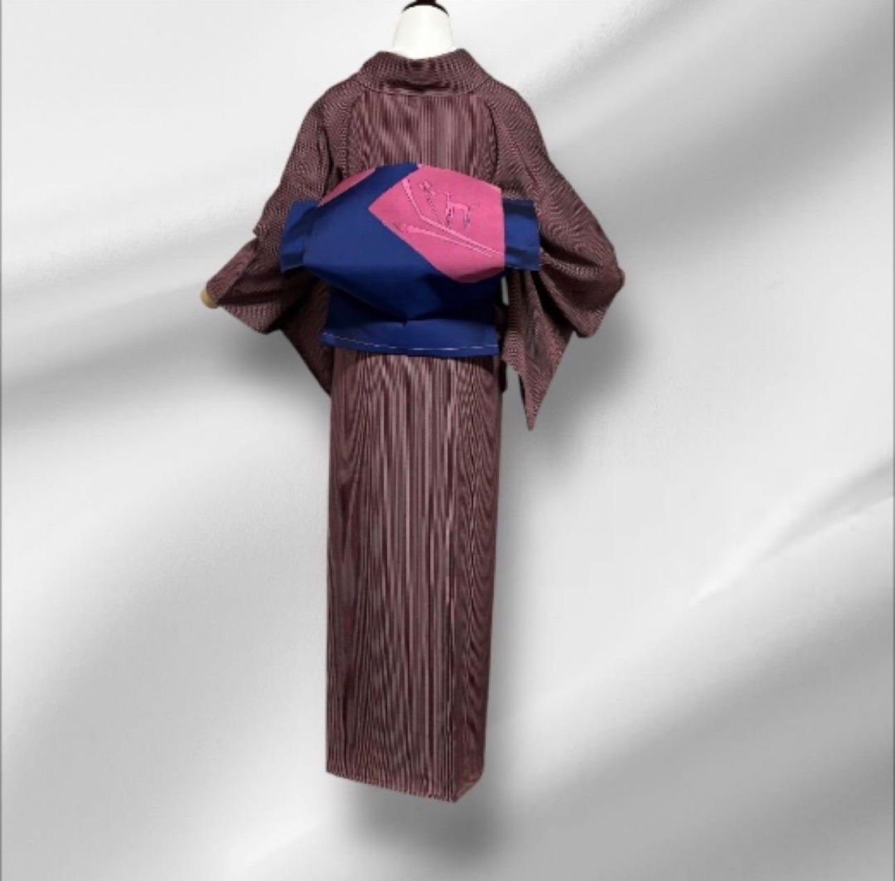 未使用近い　美品　袷　正絹　万筋　縮緬　江戸小紋　フルセット　4点 西陣名古屋帯 未使用近い 美品 袷 正絹 江戸小紋 変わり万筋 フルセット 西陣名古屋