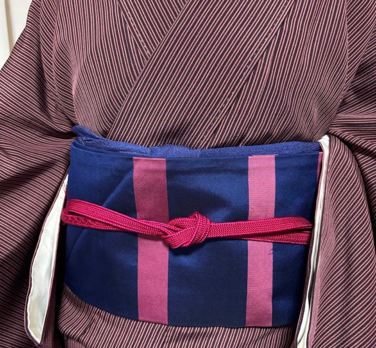 未使用近い 美品 袷 正絹 江戸小紋 変わり万筋 フルセット 西陣名古屋