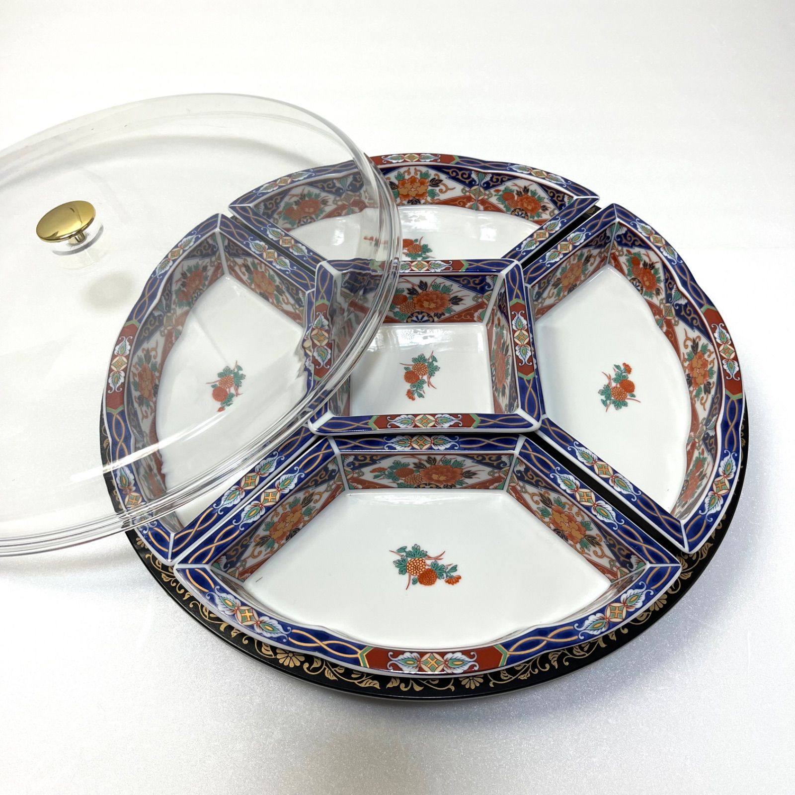 昇龍窯　回転オードブル皿 ◼︎未使用保管品◼︎ 【有田焼 昇龍窯】 平安古伊万里 回転オードブル