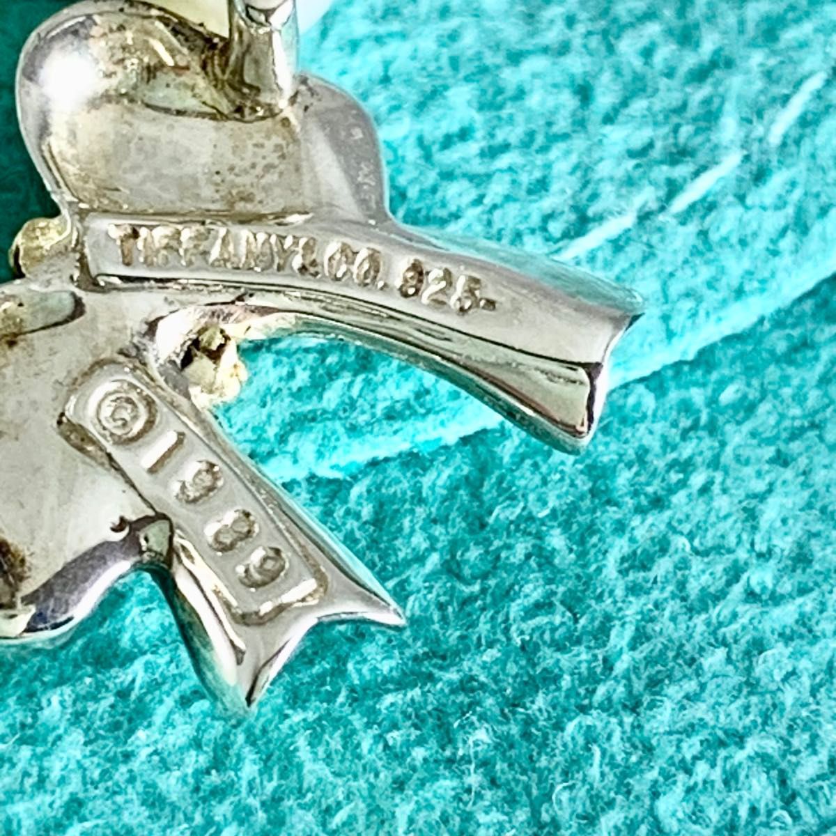 オールドティファニー パール リボン リース ブローチ シルバー WI2