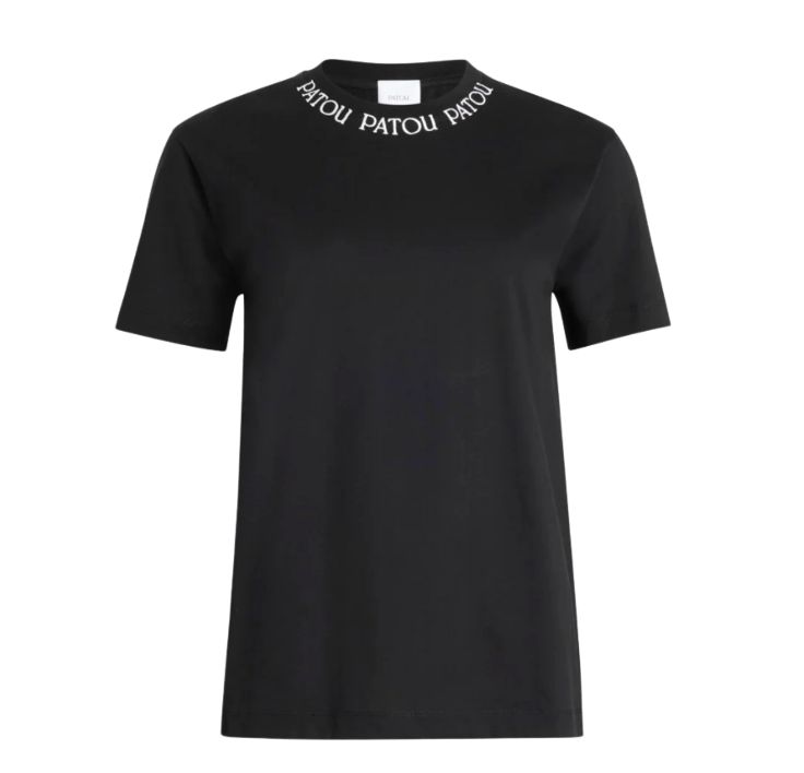 PATOU オーガニックコットン パトゥロゴ エンブロイダリーTシャツ ブラック