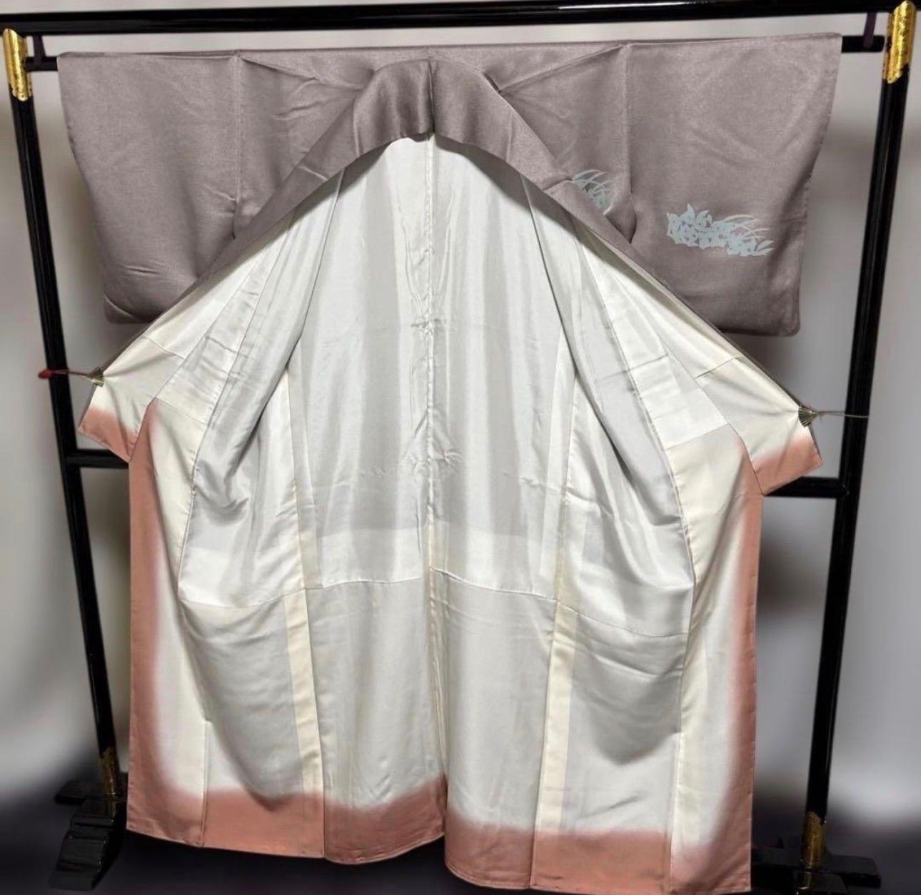 未使用近い 美品 袷 正絹 友禅 訪問着 フルセット 西陣唐織漆箔袋帯 薄