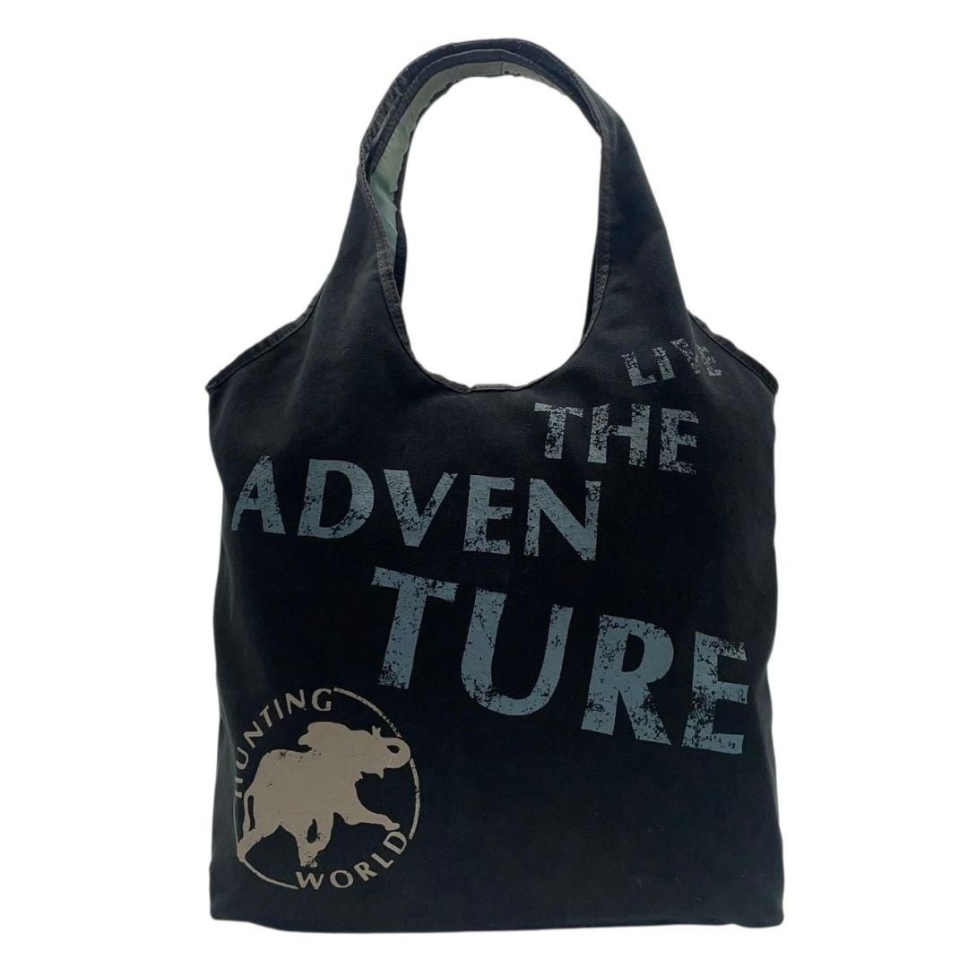 HUNTING WORLD ハンティングワールド デカロゴ トートバッグ ハンティングワールド トートバッグ 黒 ブラック デカロゴ ワン