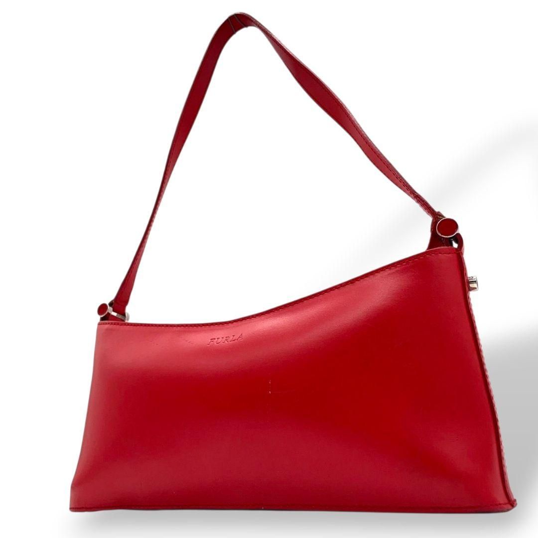 フルラ FURLA ハンドバッグ 赤 レッド ロゴ ワンショルダー トート