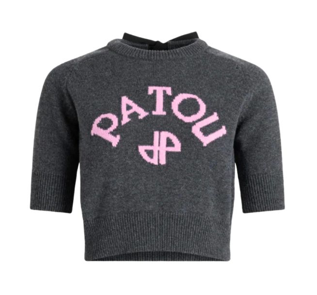 PATOU ウール＆カシミア パトゥロゴ＆JPモノグラム クロップドセーターxs Patou/パトゥ通販 | ウール&カシミヤ パトゥロゴ&JPモノグラム