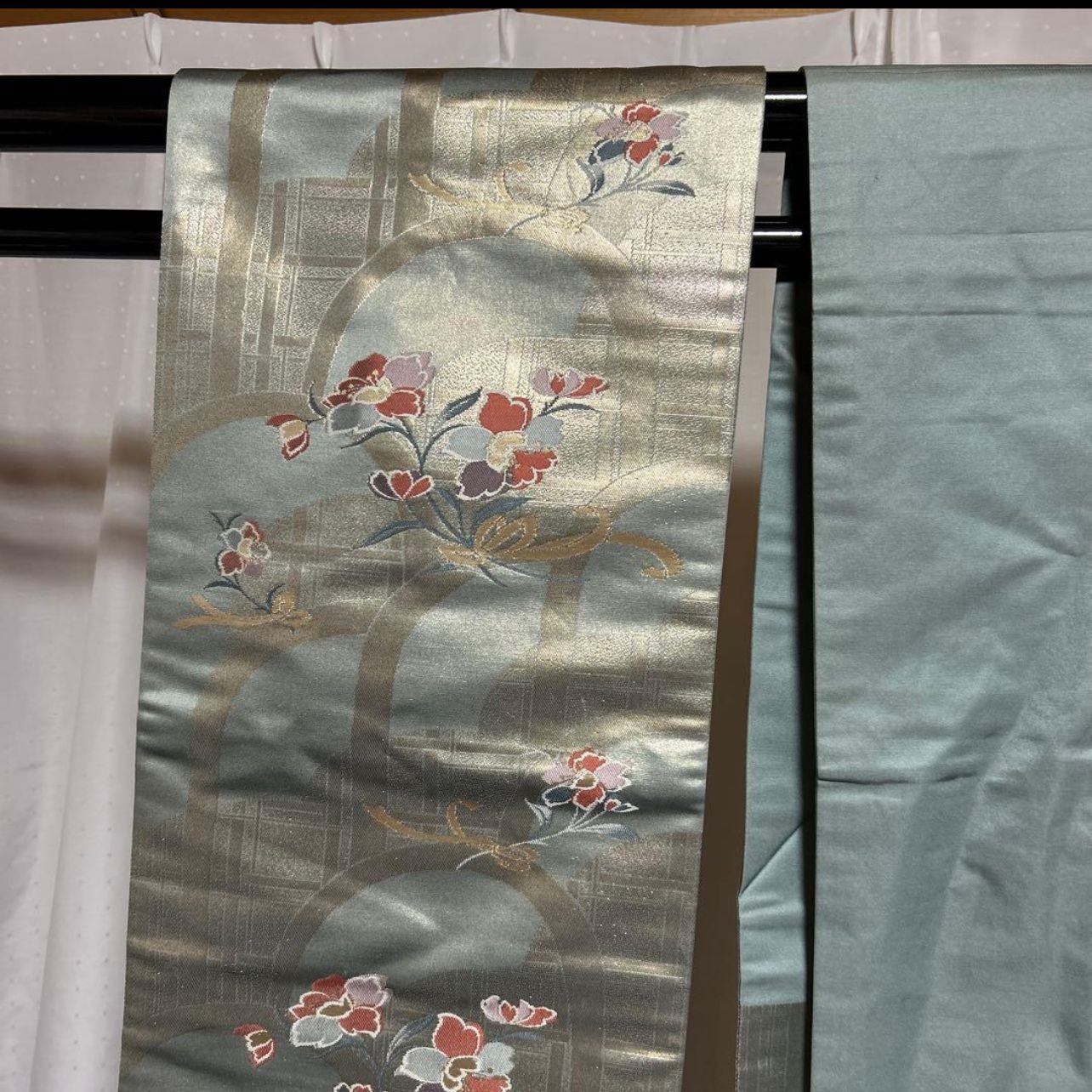 美品　袷　正絹　紅型風友禅　縮緬　江戸更紗　小紋　フルセット　西陣唐織漆箔袋帯 美品 袷 正絹 縮緬 江戸更紗 オリエンタル 小紋 フルセット 西陣唐織