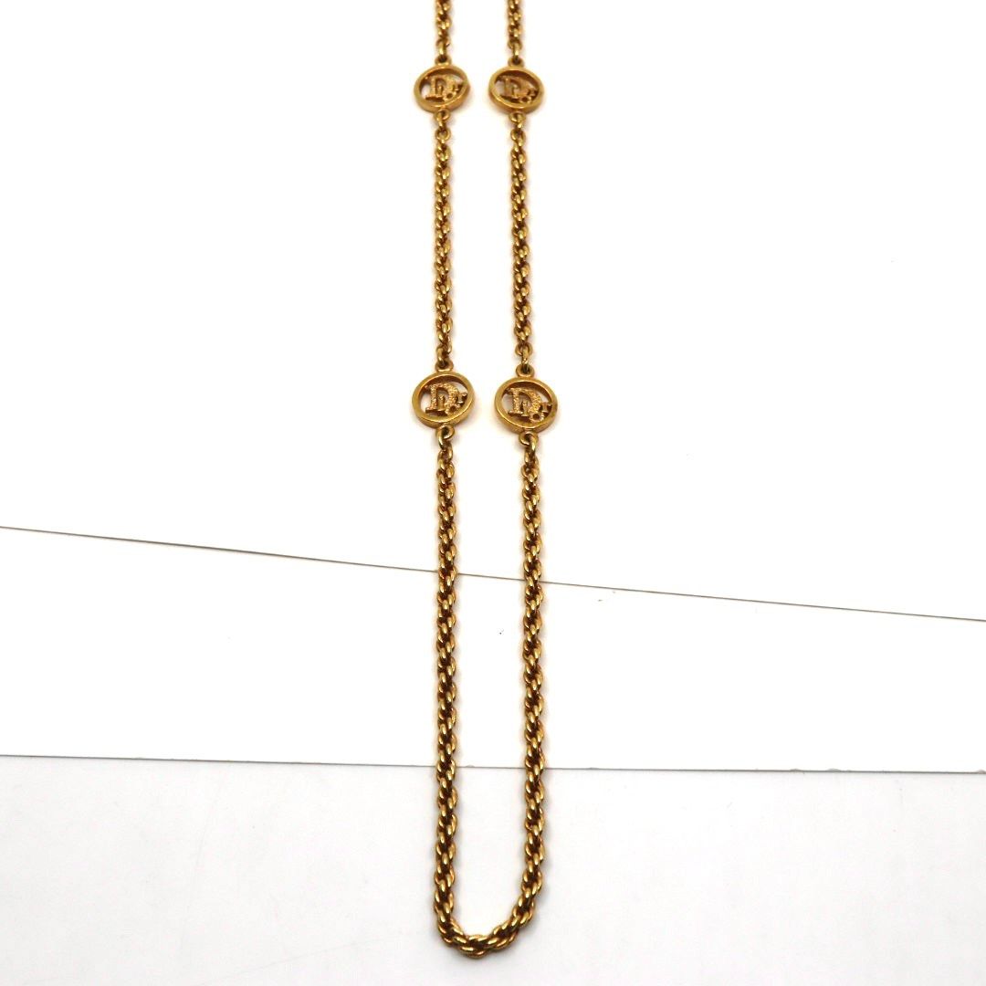美品 クリスチャン ディオール Christian Dior ロゴネックレス