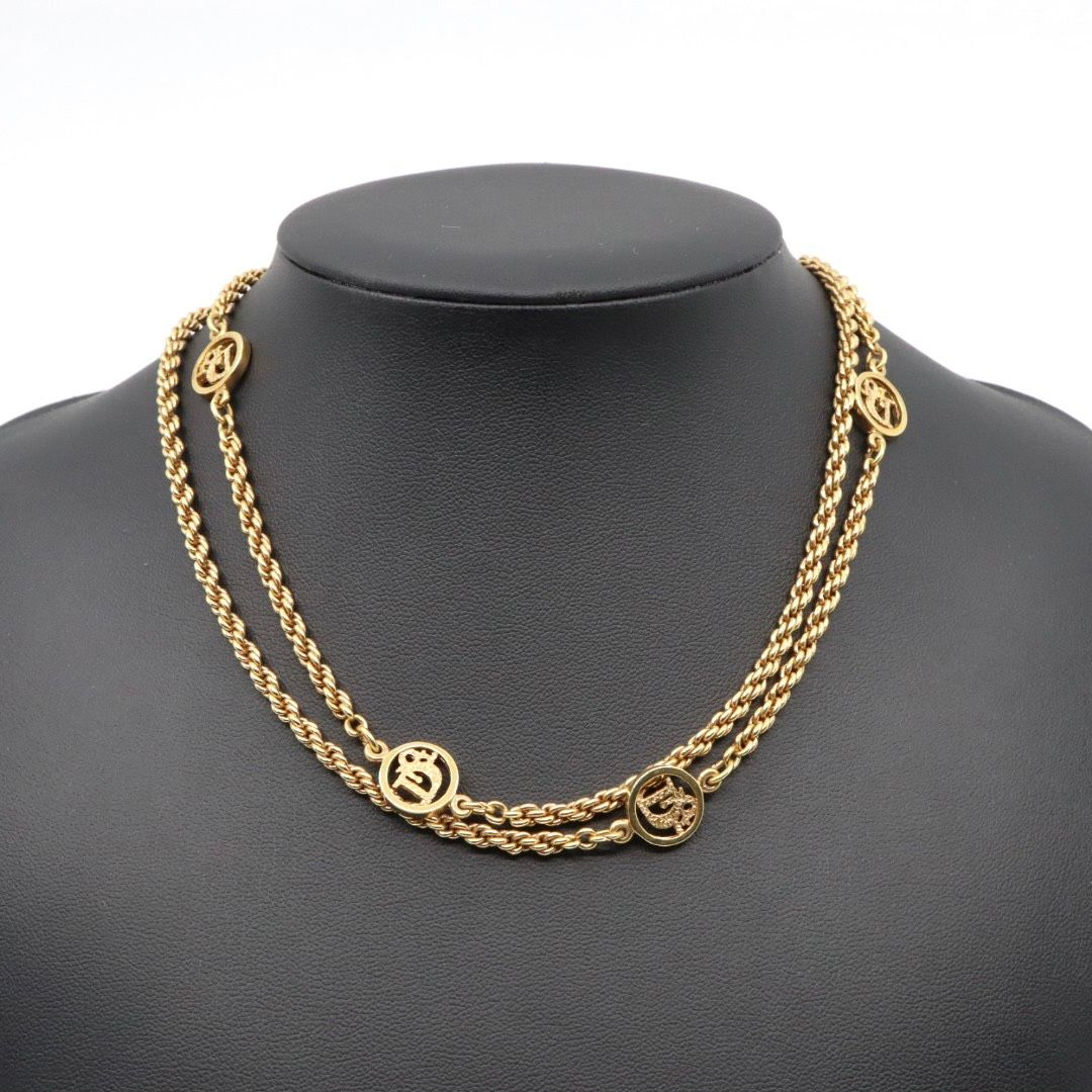 Dior ディオール ロゴ メダル  ヴィンテージ ネックレス ゴールド 美品 クリスチャン ディオール Christian Dior ロゴネックレス