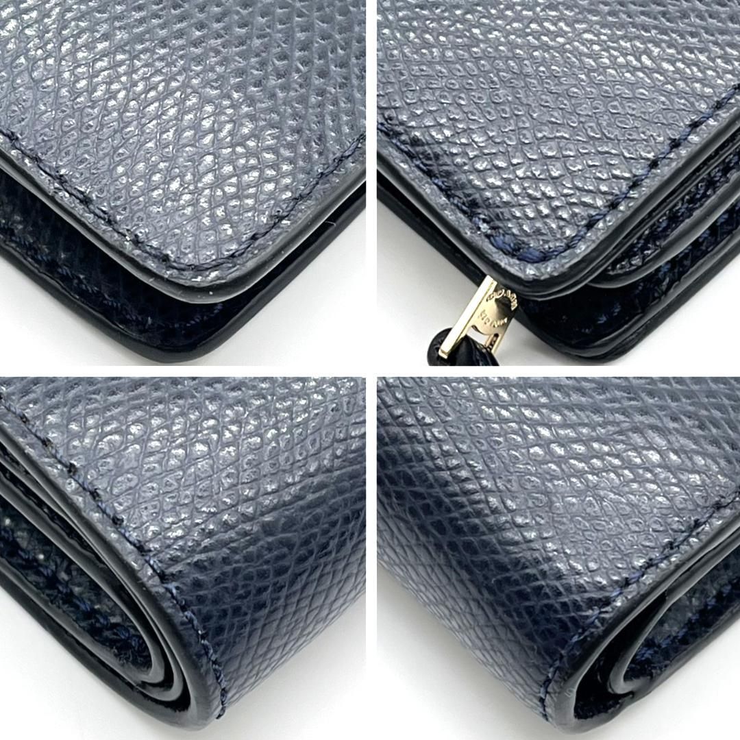 COACH コーチ 2つ折り財布 レザー ネイビー L字ジップ シグネチャー