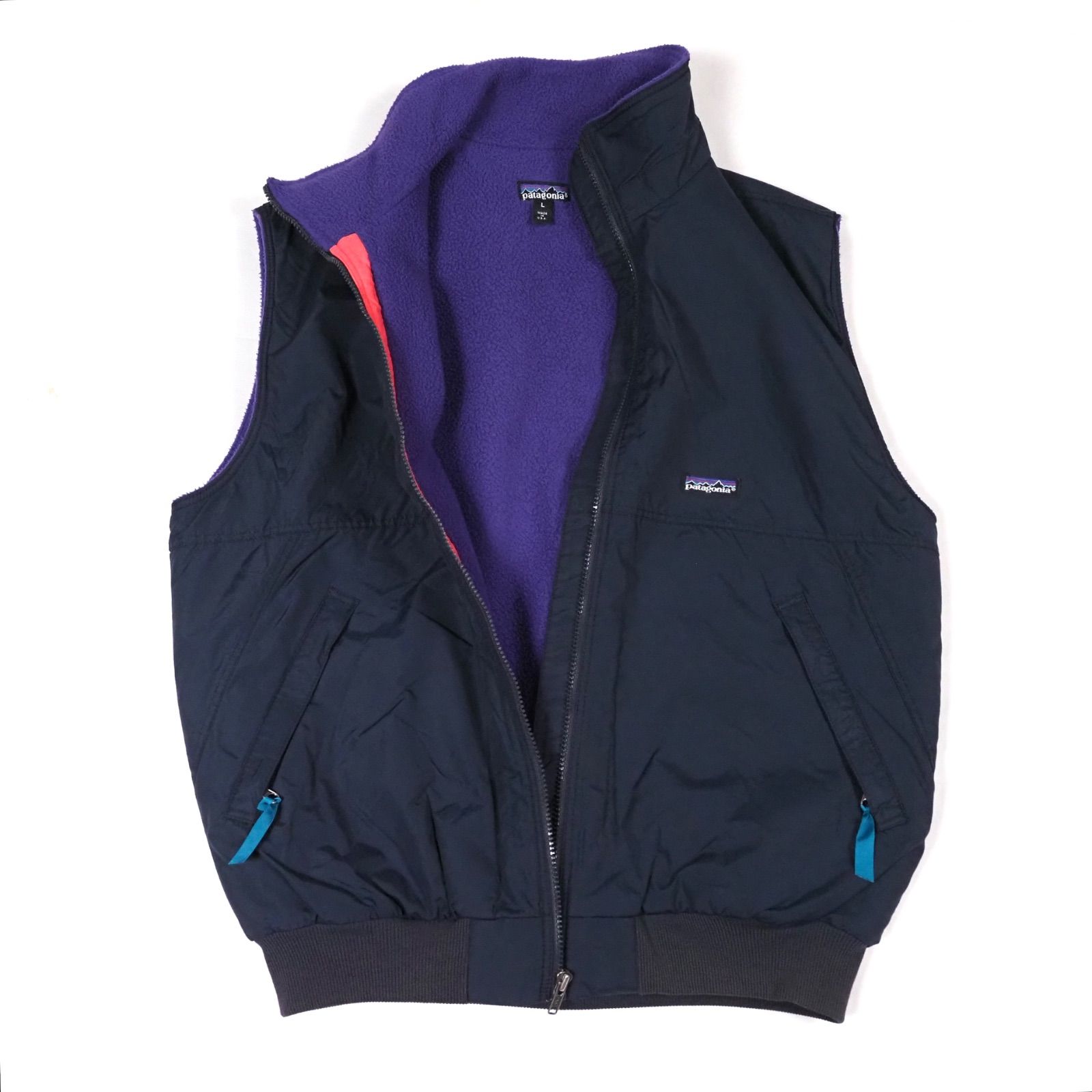 91's Patagonia Shelled Synchilla Vest L Black/Eggplant USA製