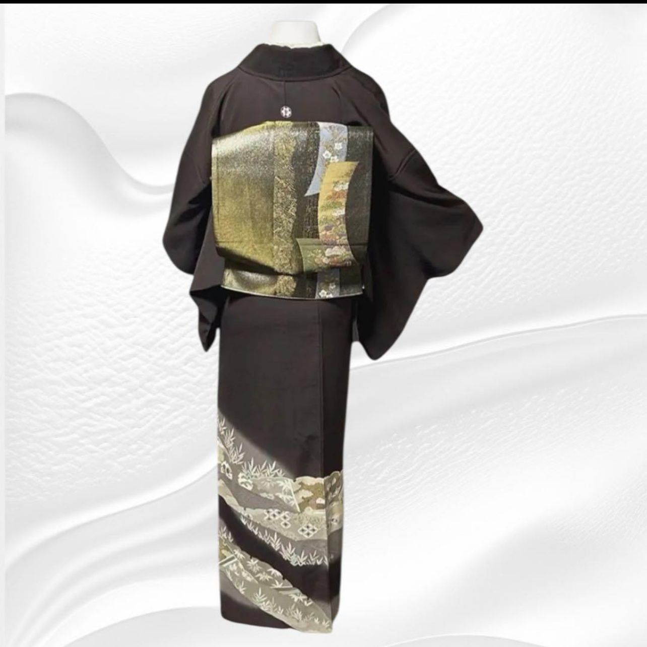 未使用近い 美品 袷 正絹 友禅 訪問着 フルセット 西陣唐織漆箔袋帯