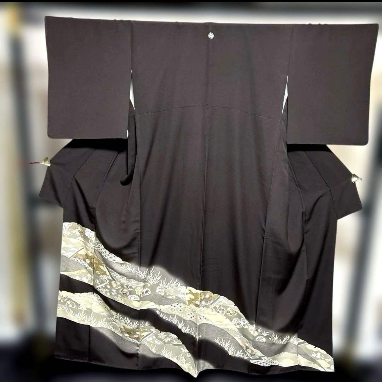 未使用近い 美品 袷 正絹 友禅 訪問着 フルセット 西陣唐織漆箔袋帯