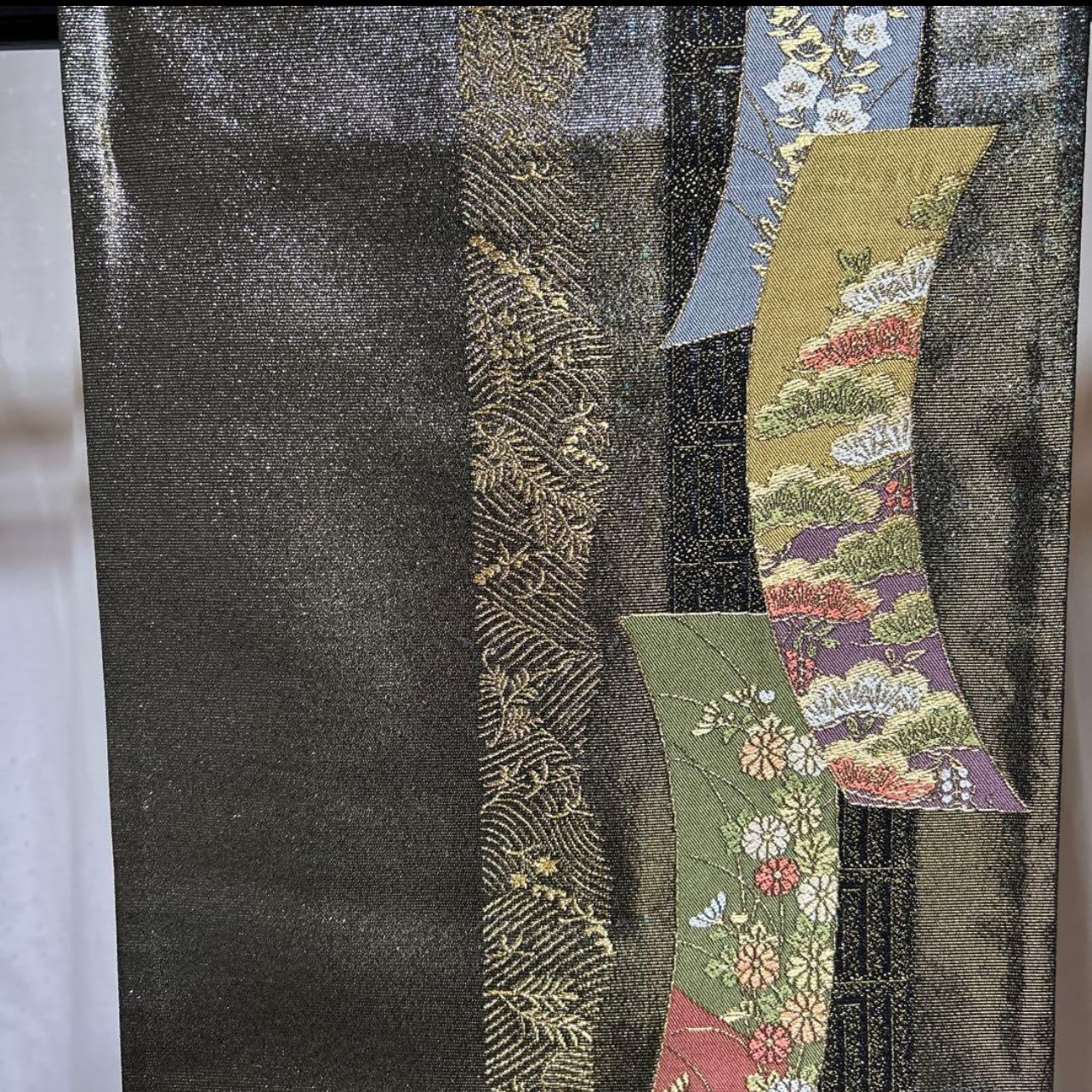 未使用近い 美品 袷 正絹 友禅 訪問着 フルセット 西陣唐織漆箔袋帯