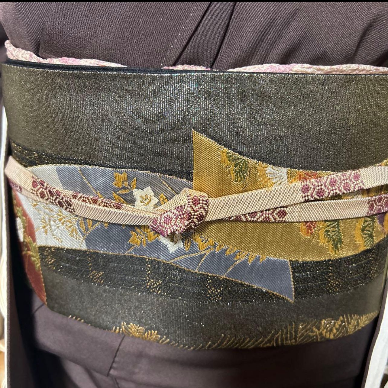 未使用近い 美品 袷 正絹 友禅 訪問着 フルセット 西陣唐織漆箔袋帯