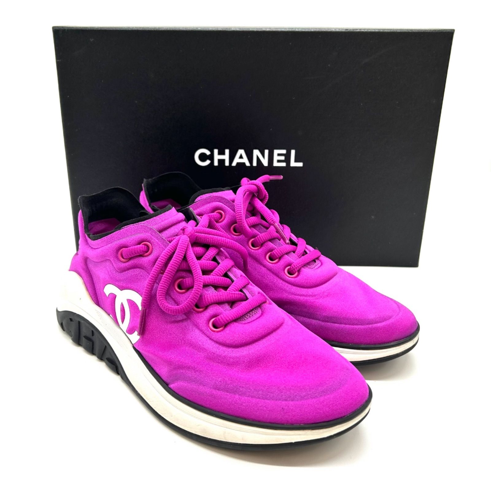 CHANEL スニーカー CHANEL スニーカー ココマーク ファブリック 37 パープル G34763