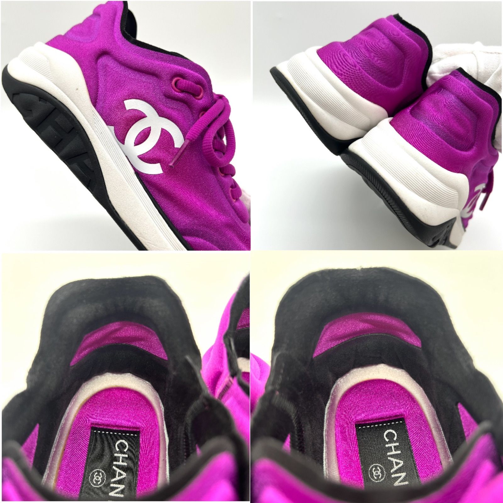 CHANEL スニーカー ココマーク ファブリック 37 パープル G34763