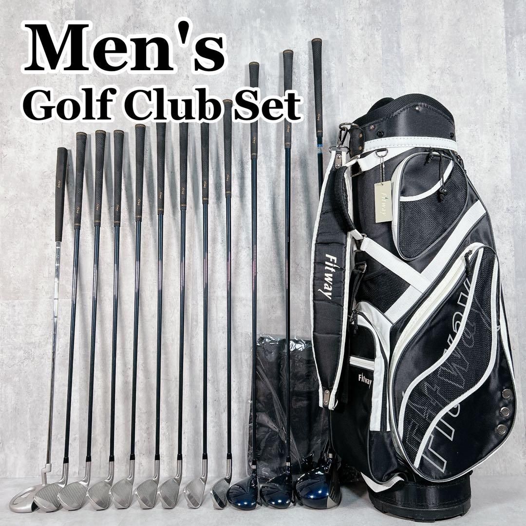 V356 Fitway メンズ ゴルフ クラブセット 13点 フード社外新品 黒