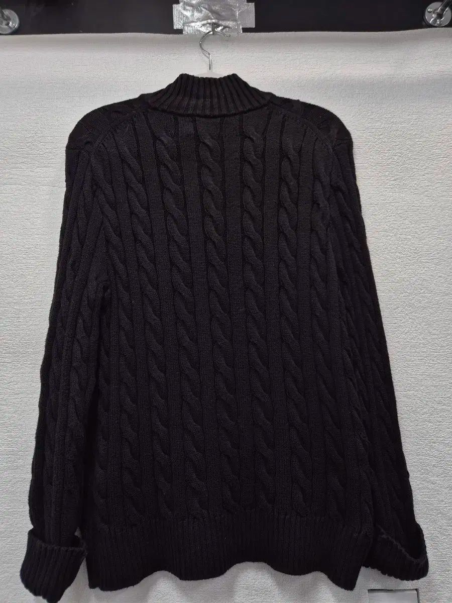 ポロラルフローレン ブラック ケーブル編み ニット ハーフジップ /95
