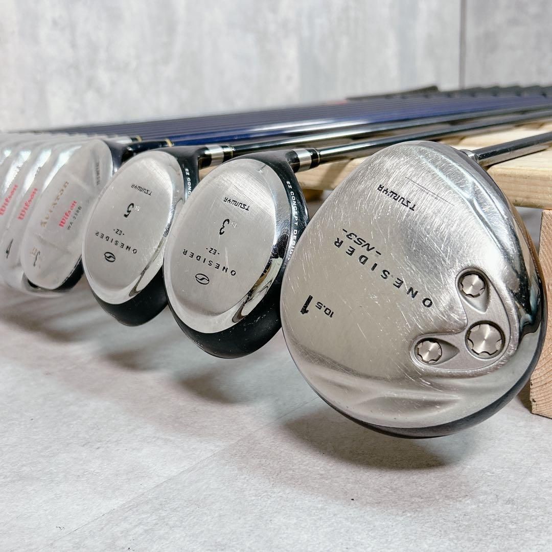 V359 TSURUYA 他 メンズ ゴルフ クラブ セット 14点 オレンジ - メルカリ