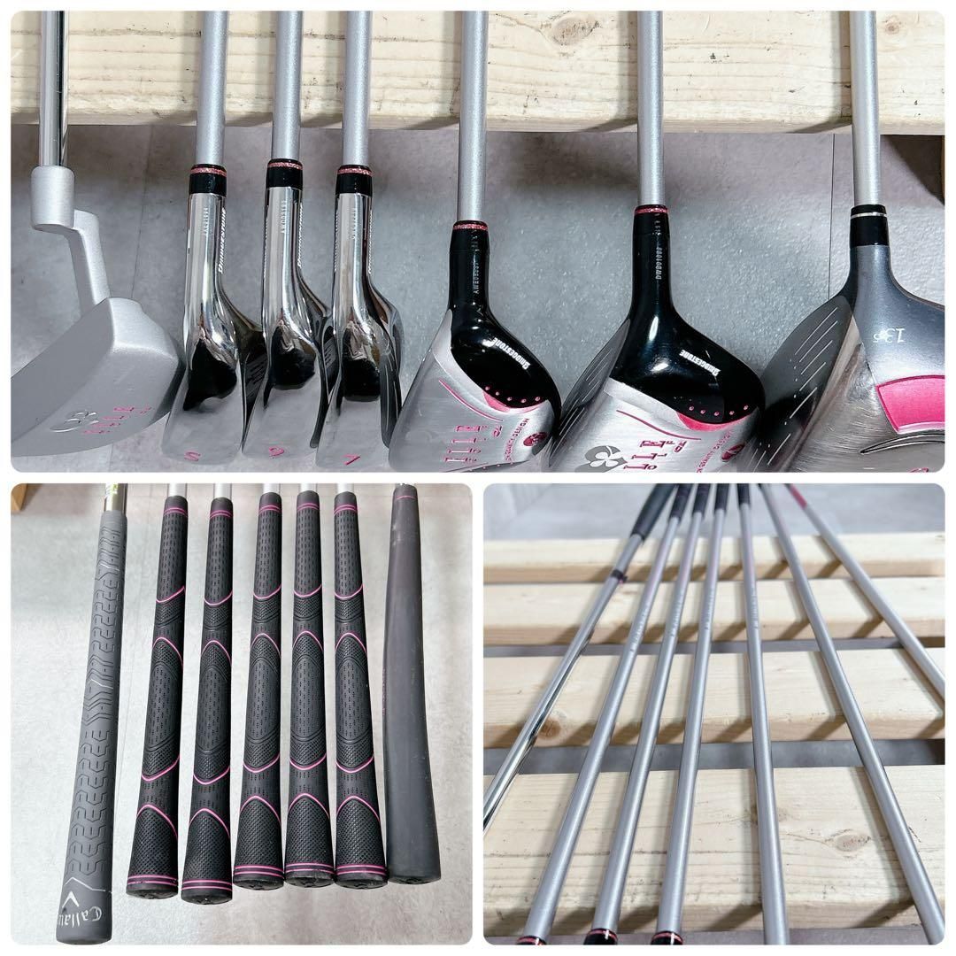 V351 キャロウェイ 他 レディース ゴルフ クラブ セット 8点 ピンク 白