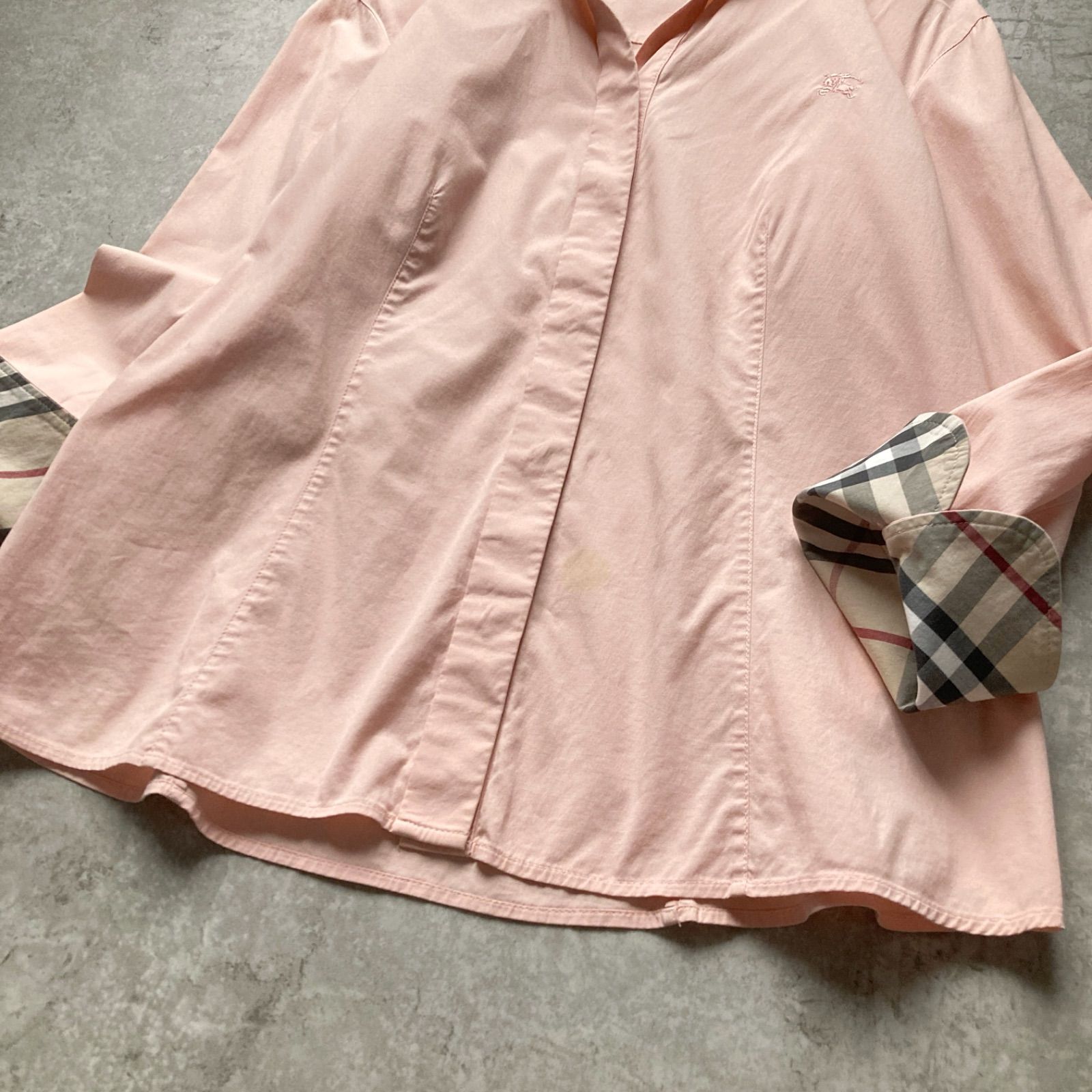 BURBERRY LONDON バーバリー ロンドン 定番ノバチェック袖 サーモン