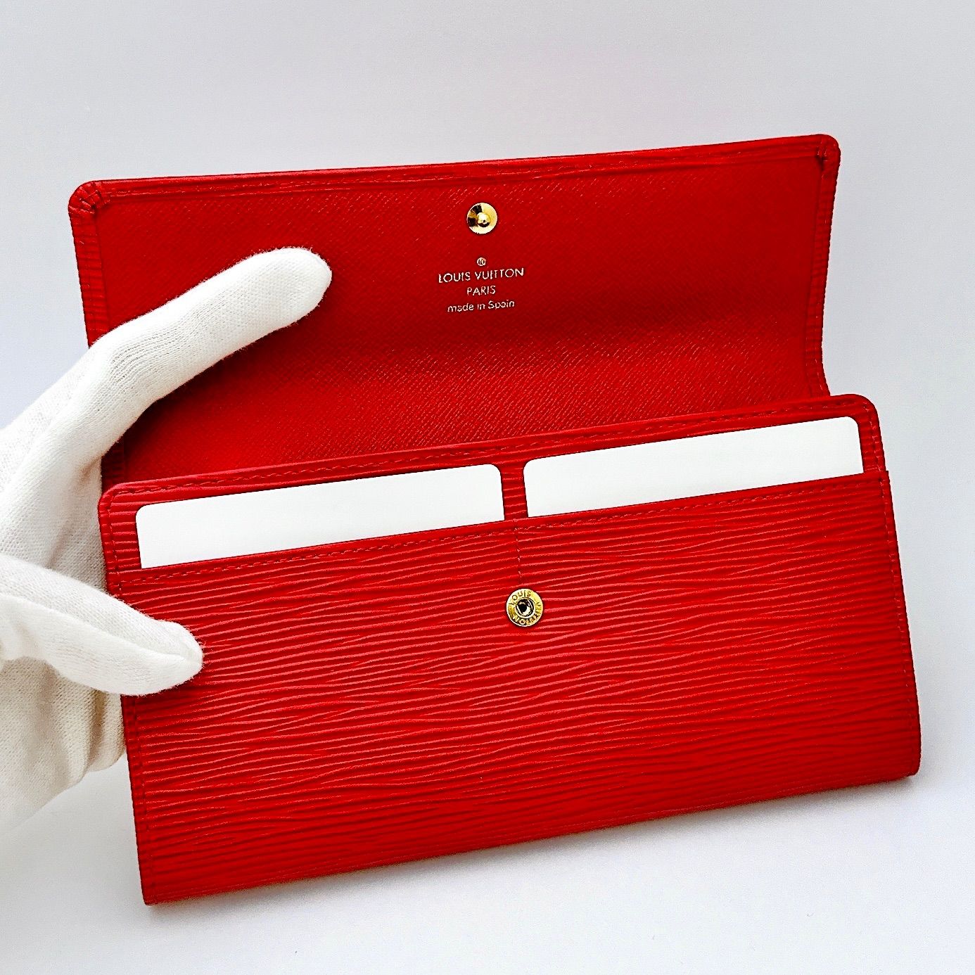 ルイヴィトン エピ ポルトフォイユ・サラ 長財布 赤 レッド M60316
