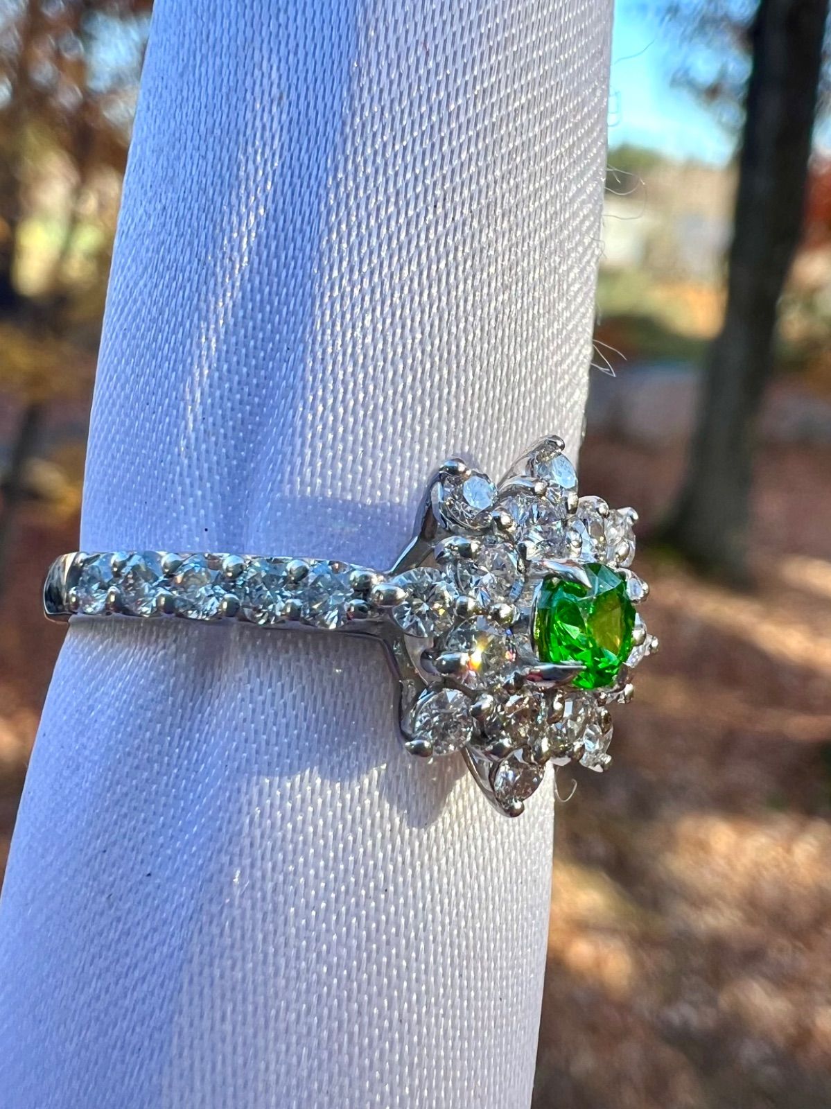 TOP！DEMANTOIDデマントイドガーネットPt950 H&Cダイヤモンドリング