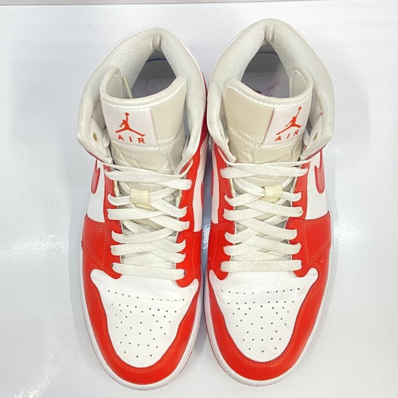 NIKE Women s AIR JORDAN 1 MID WHITE RED 27 5㎝ BQ 6472 116 92