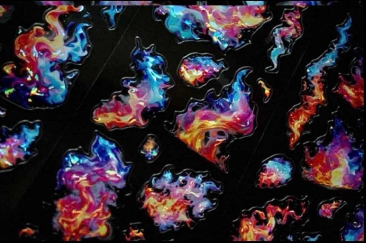 贝壳光 6cm×5m 璀璨烈焰 幻梦 ダイカット加工 海外マスキングテープ