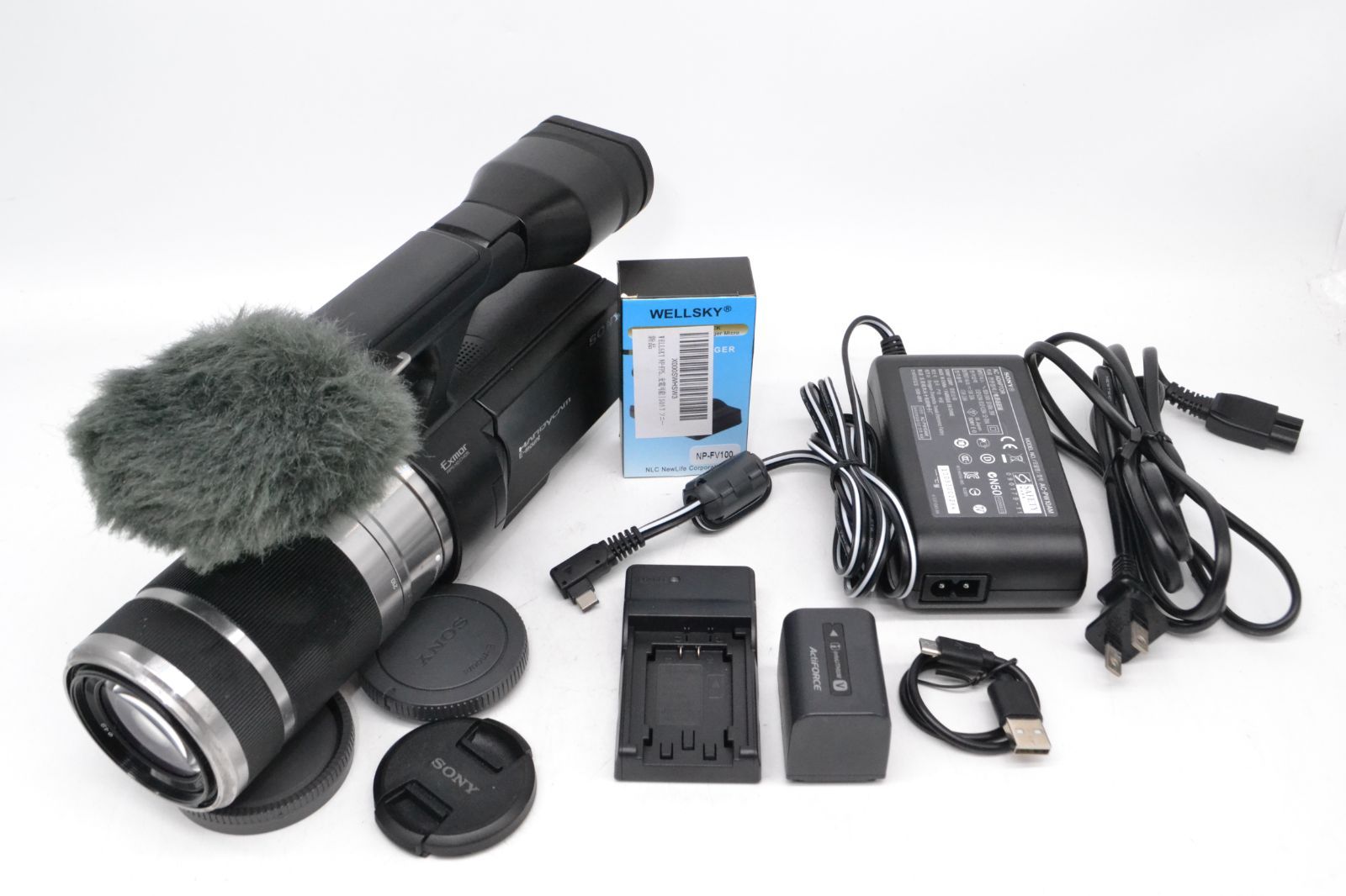 ソニー SONY NEX VG 10 デジタルビデオカメラ E 55 210 mm OSS レンズセット 動作品