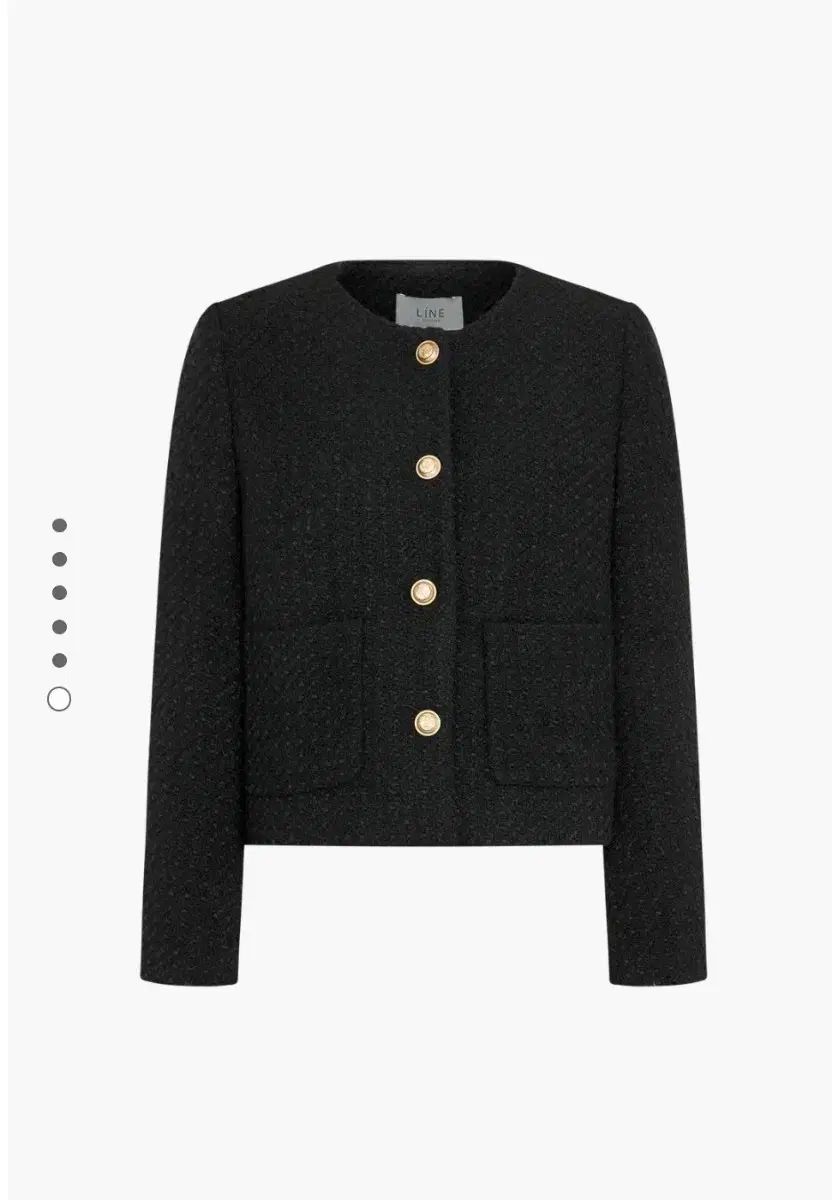 LINE ブラック ツイード ウール ジャケット 77
