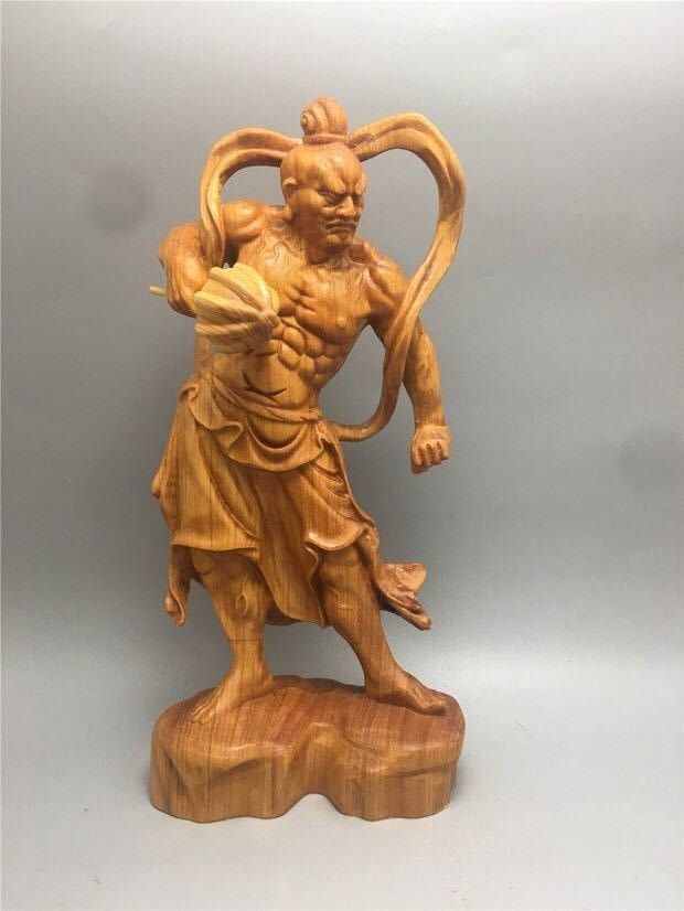 総ケヤキ材　仏教工芸品　木彫仏像　最高級品　仏師手仕上げ品　大元帥明王立像 井波彫刻 極上彫 総ケヤキ材 仏教工芸品 木彫仏像 仏師手仕上げ品