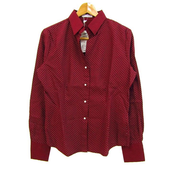 ナラカミーチェ 長袖シャツ トップス ドット柄 クリーニング済み レディース レッド NARACAMICIE