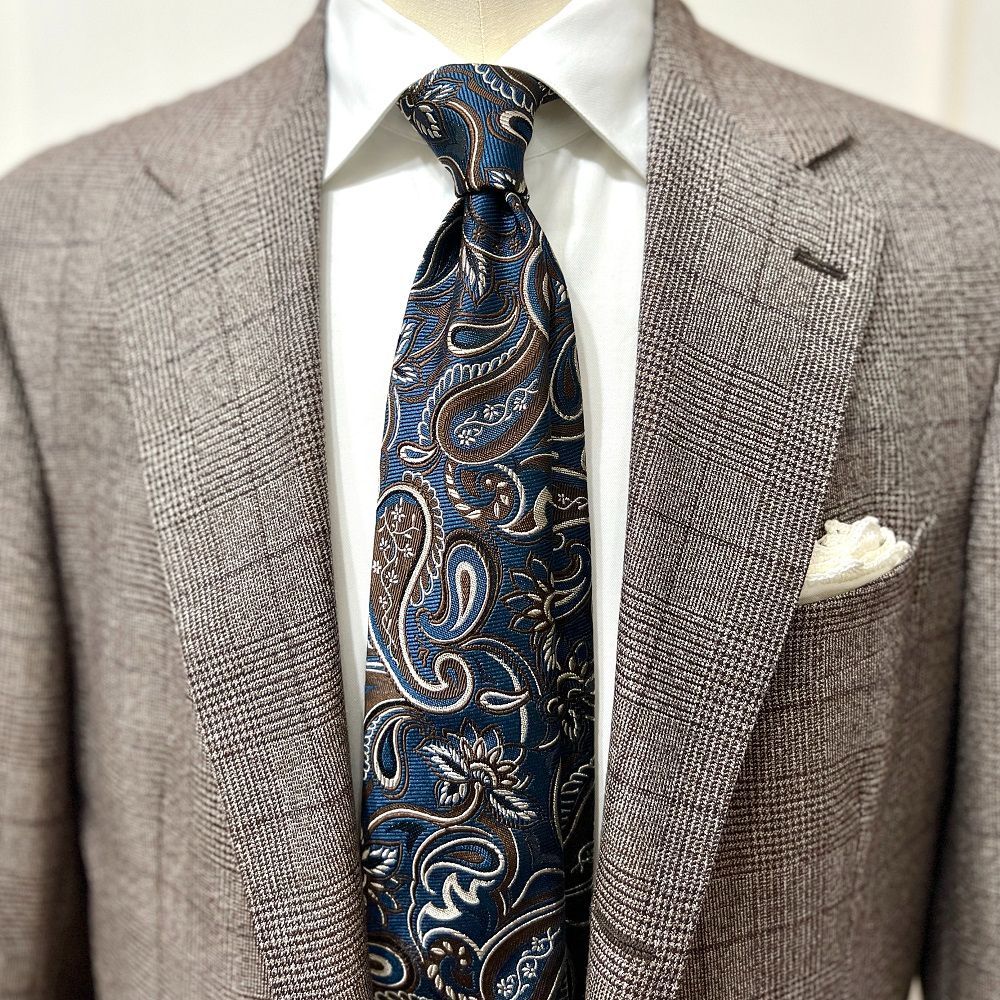 FRANCO BASSI ( フランコバッシ ) ネクタイ ネイビー ペイズリー柄