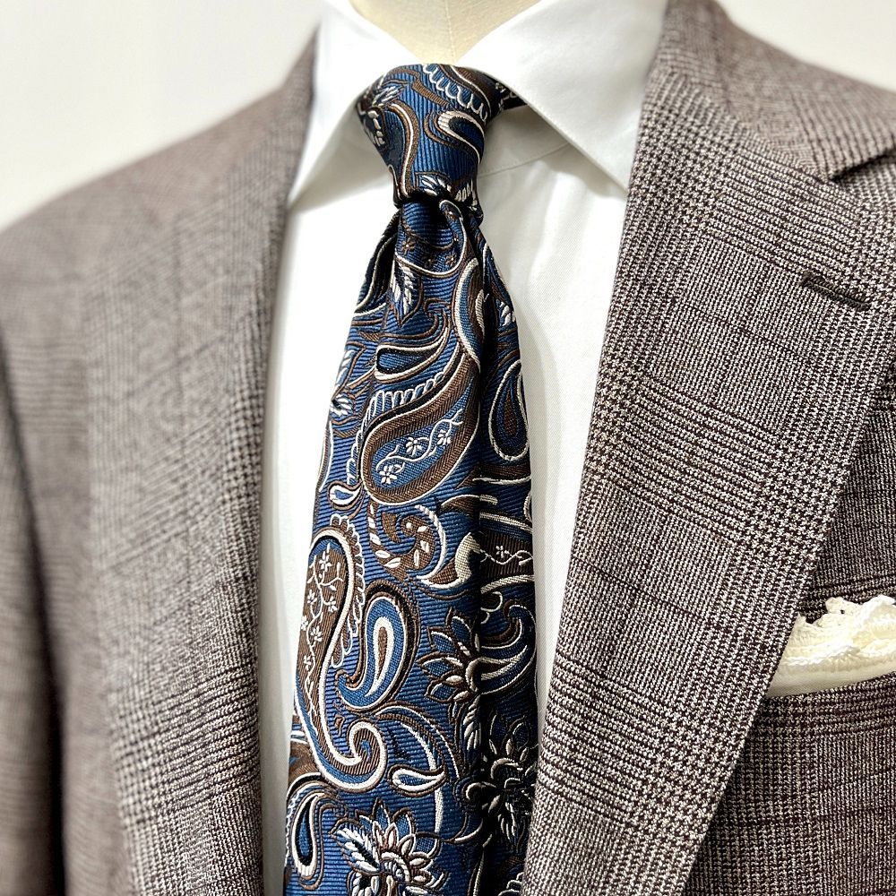 FRANCO BASSI ( フランコバッシ ) ネクタイ ネイビー ペイズリー柄