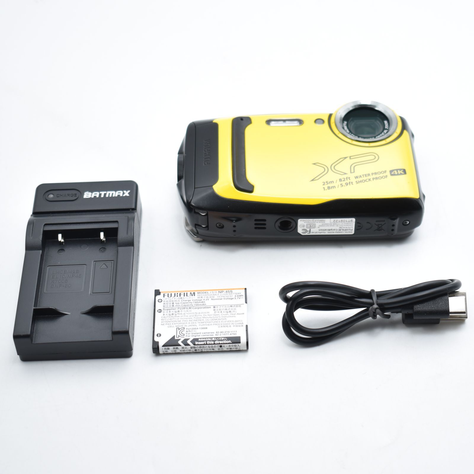 富士フィルム　デヂタルカメラ　付属品有 B#10378 富士フイルム(FUJIFILM) 防水カメラ XP140 イエロー FX-XP140Y