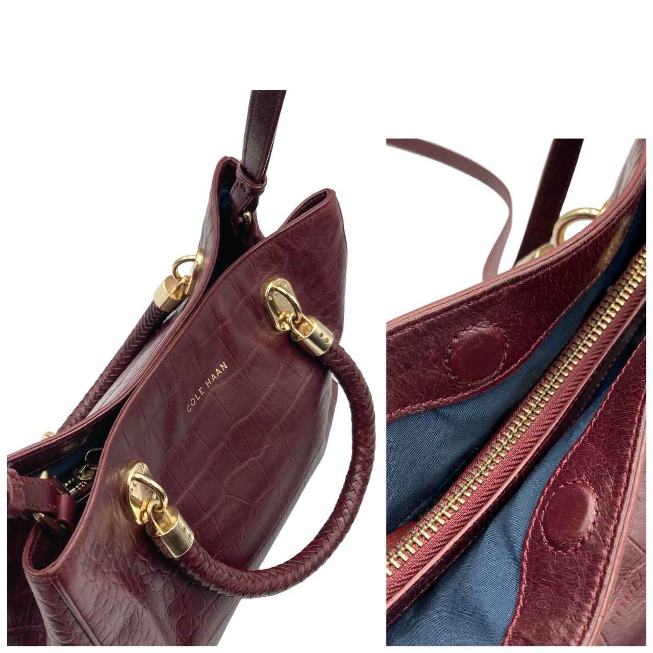 美品】COLE HAAN コールハーン 2wayバッグ クロコダイル（鰐革 