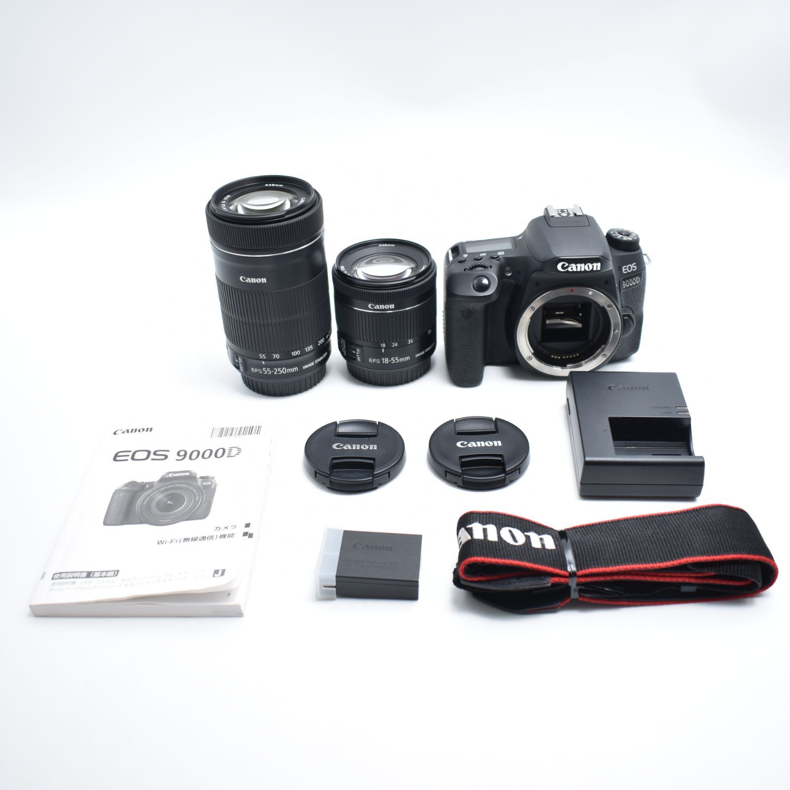B 10451 Canon デジタル一眼レフカメラ EOS 9000 D ダブルズームキット EF S 18 55 mm 250 付属 WKIT