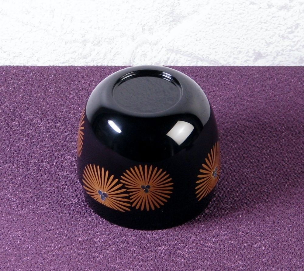 中村宗悦作 唐松蒔絵中棗 幅：6.8cm 美品 共箱・共布・栞付 茶道具