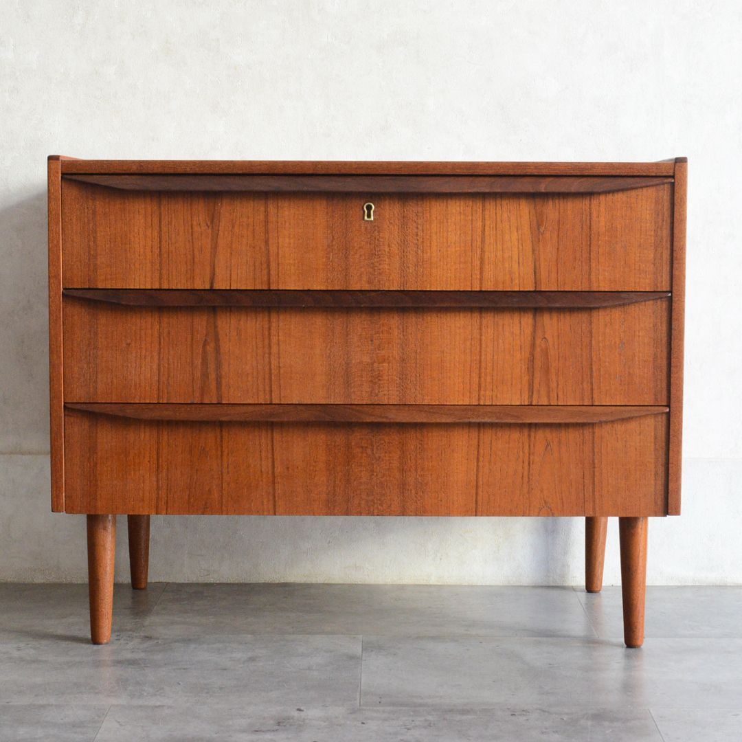 デンマーク 北欧ヴィンテージ チーク 3段チェスト 北欧家具 ミッド