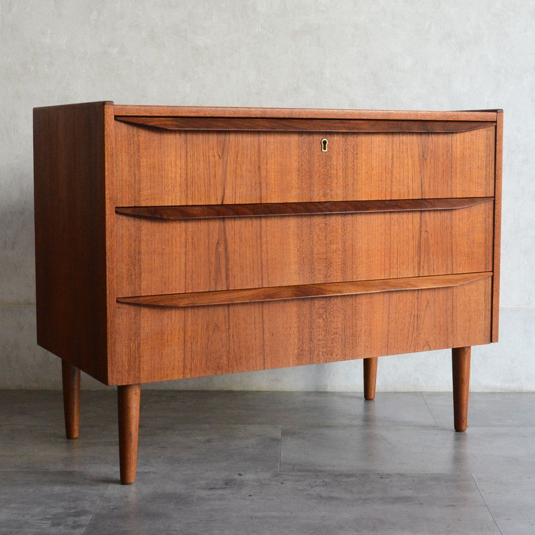 デンマーク 北欧ヴィンテージ チーク 3段チェスト 北欧家具 ミッド