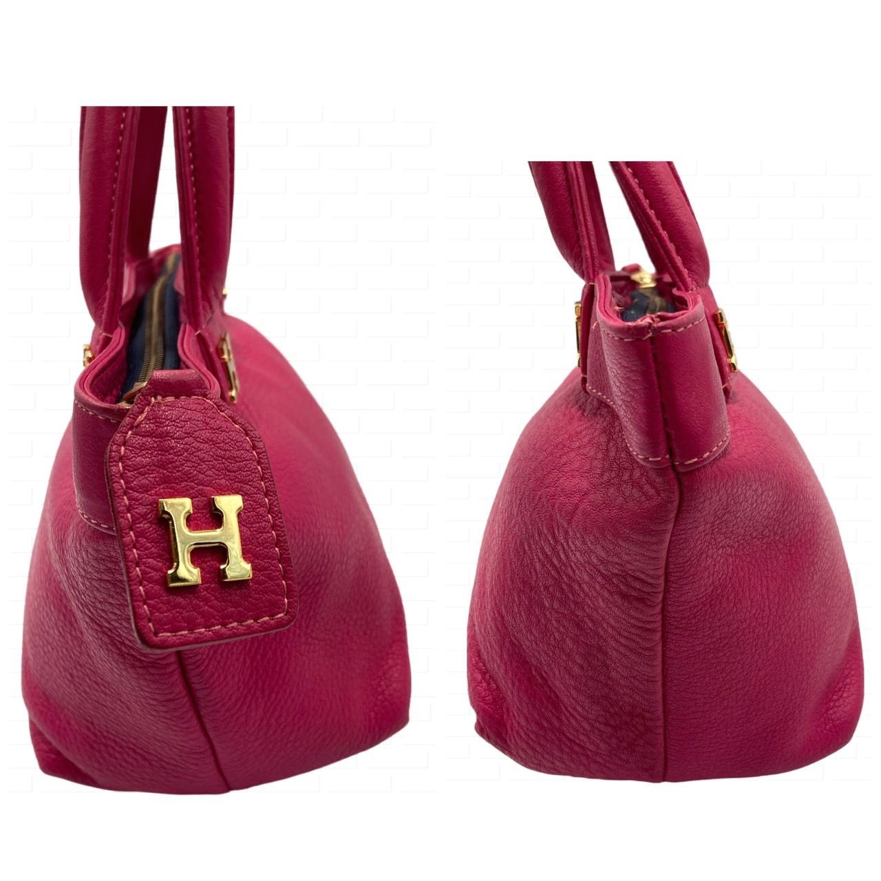 ヒロフ ピンク レザーハンドバッグ 楽天市場】HIROFU ヒロフ ハンドバッグ 40周年限定モデル ピンク系