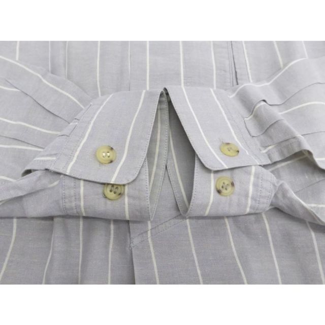 イッセイミヤケ ISSEY MIYAKE men L/Sストライププルオーバーシャツ