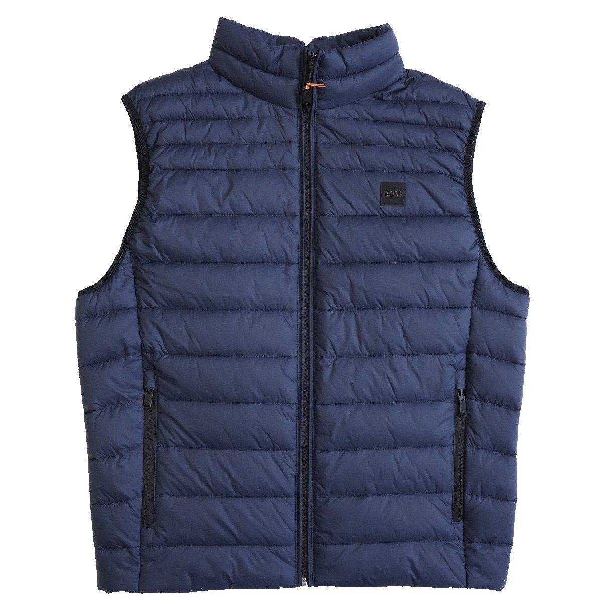 2026 最 BOSS ボス 撥水加工ミックスキルティング 中綿ベスト ネイビー 紺 ロゴパッチ スリムフィットジレ パッカブル HUGO ヒューゴ 大谷翔平