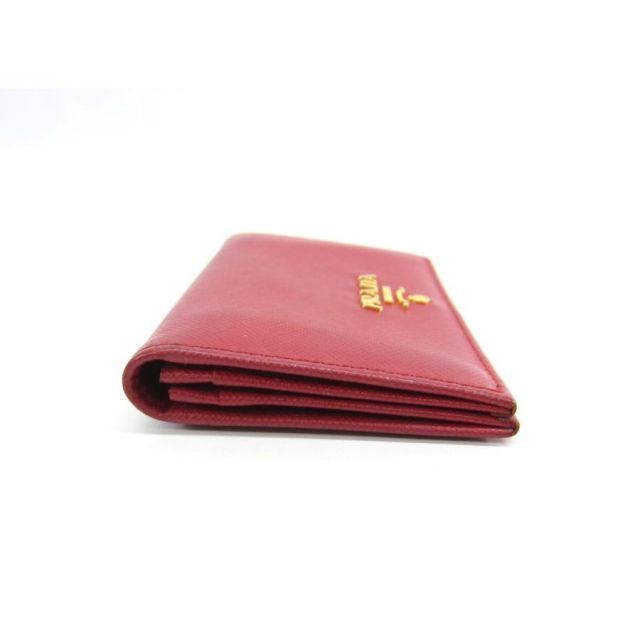 PRADA レッド ケース PRADA プラダ カードケース レザー 赤 レッド 二つ折り ∠UP4128